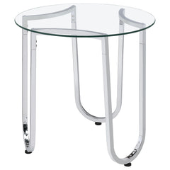 Beller Chrome 3-piece Round Tempered Glass Top Coffee Table Set - Ornate Home