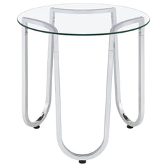 Beller Chrome 3-piece Round Tempered Glass Top Coffee Table Set - Ornate Home