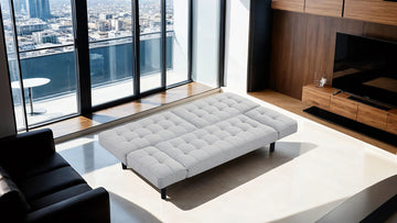 Bellevue Light Gray Futon Sofa - Ornate Home