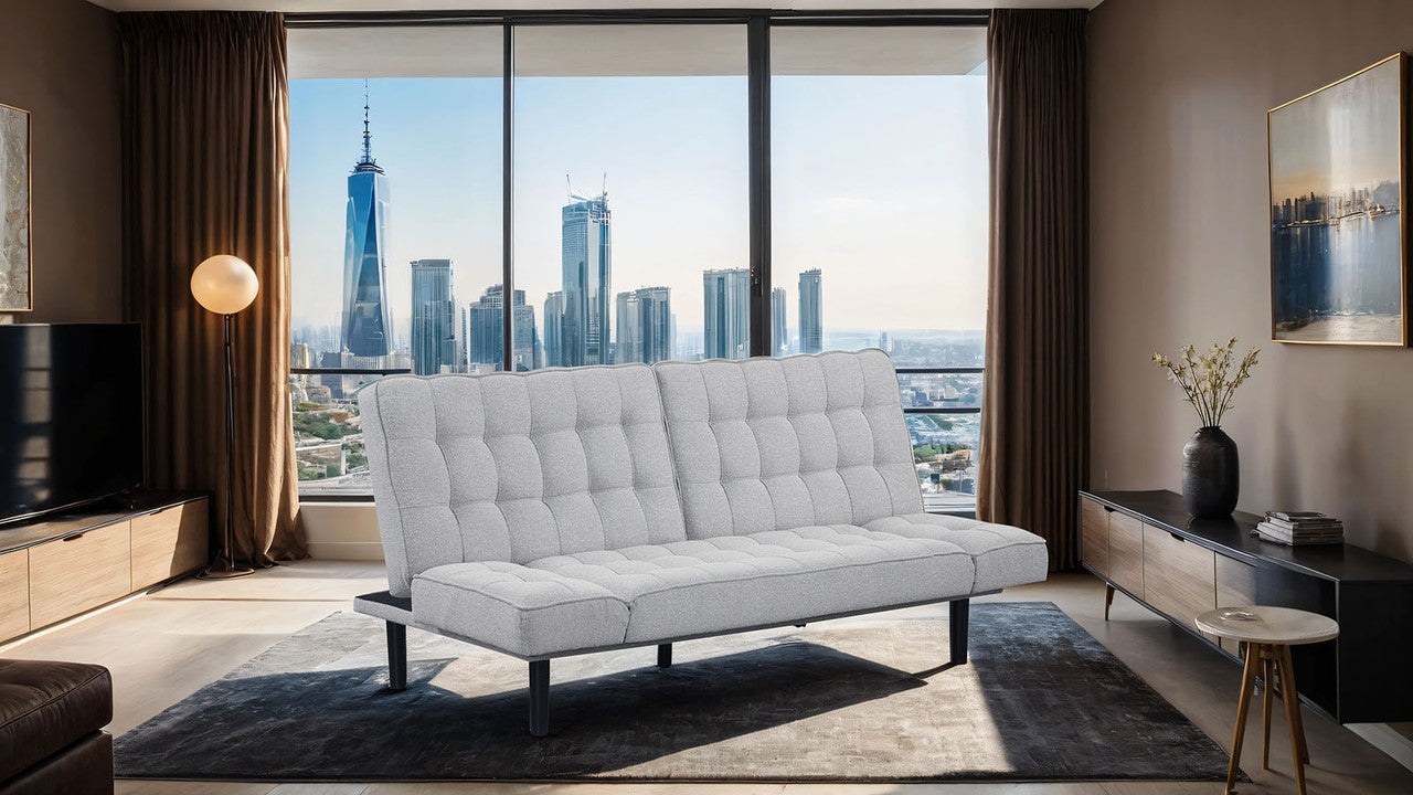 Bellevue Light Gray Futon Sofa - Ornate Home