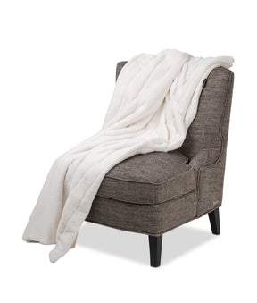 Bellhaven Ivory 56"x72" Faux-Fur Throw - Ornate Home