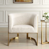 Bellina Gold Plush Barrel Chair - Ornate Home