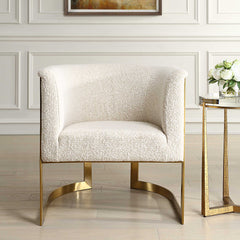 Bellina Gold Plush Barrel Chair - Ornate Home