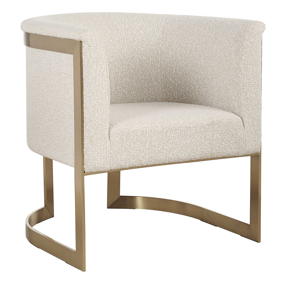 Bellina Gold Plush Barrel Chair - Ornate Home