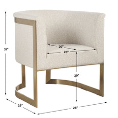 Bellina Gold Plush Barrel Chair - Ornate Home