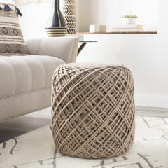 Bellingen Gray Handwoven Textured Pouf - Ornate Home