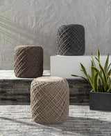 Bellingen Gray Handwoven Textured Pouf - Ornate Home