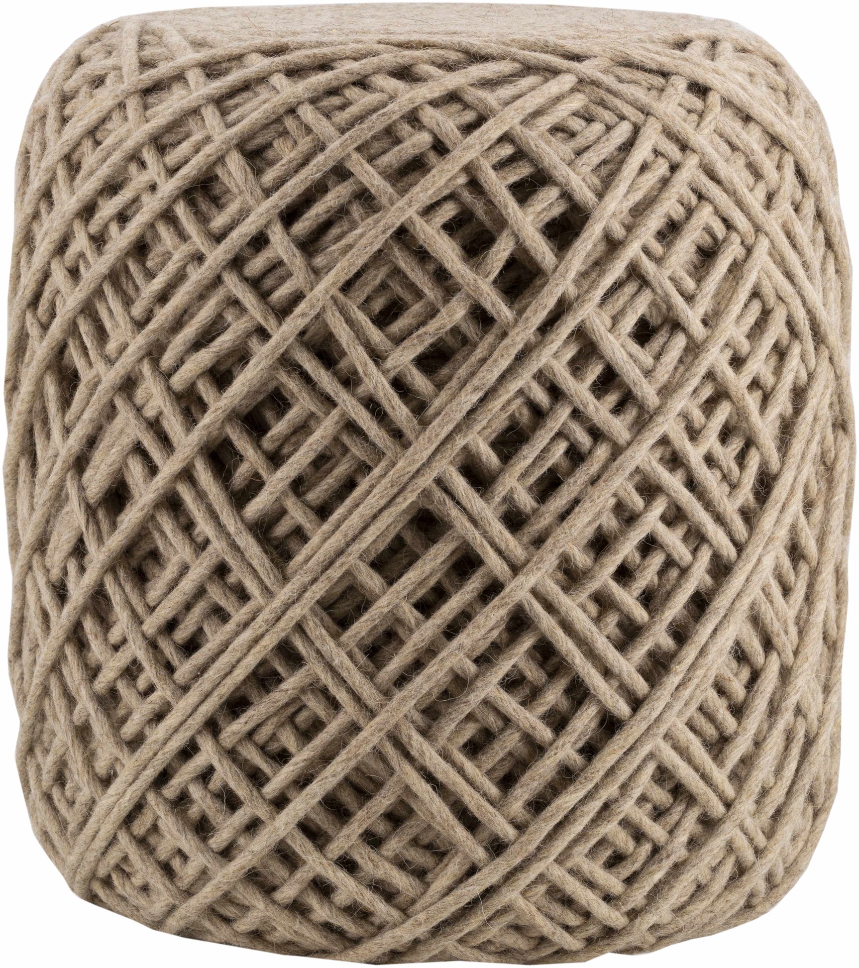Bellingen Gray Handwoven Textured Pouf - Ornate Home