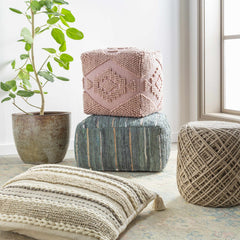 Bellingen Gray Handwoven Textured Pouf - Ornate Home
