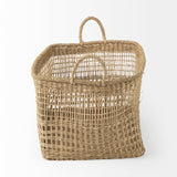 Bellisa Medium Brown Seagrass Rectangular Basket with Handles (Set of 2) - Ornate Home