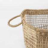 Bellisa Medium Brown Seagrass Rectangular Basket with Handles (Set of 2) - Ornate Home