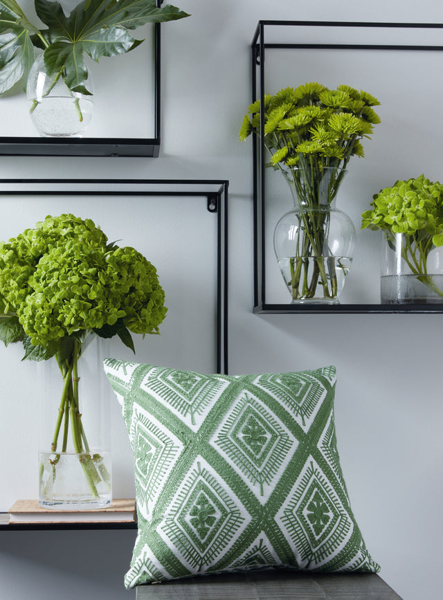 Bellvale Green/White Pillow - Ornate Home