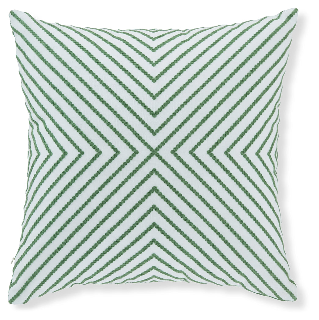 Bellvale Green/White Pillow - Ornate Home