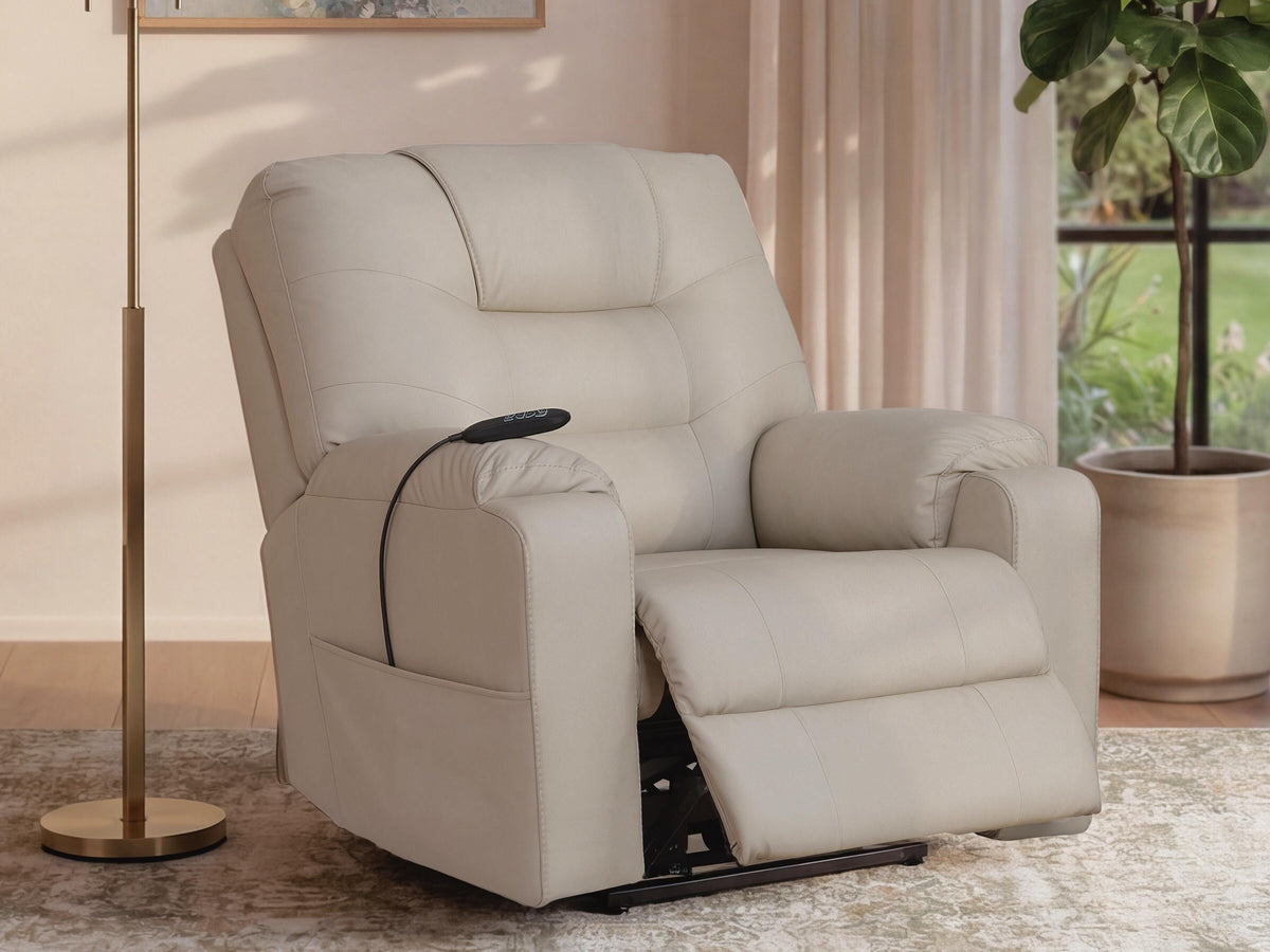 Belmone Pike Sand Power Lift Recliner - Ornate Home