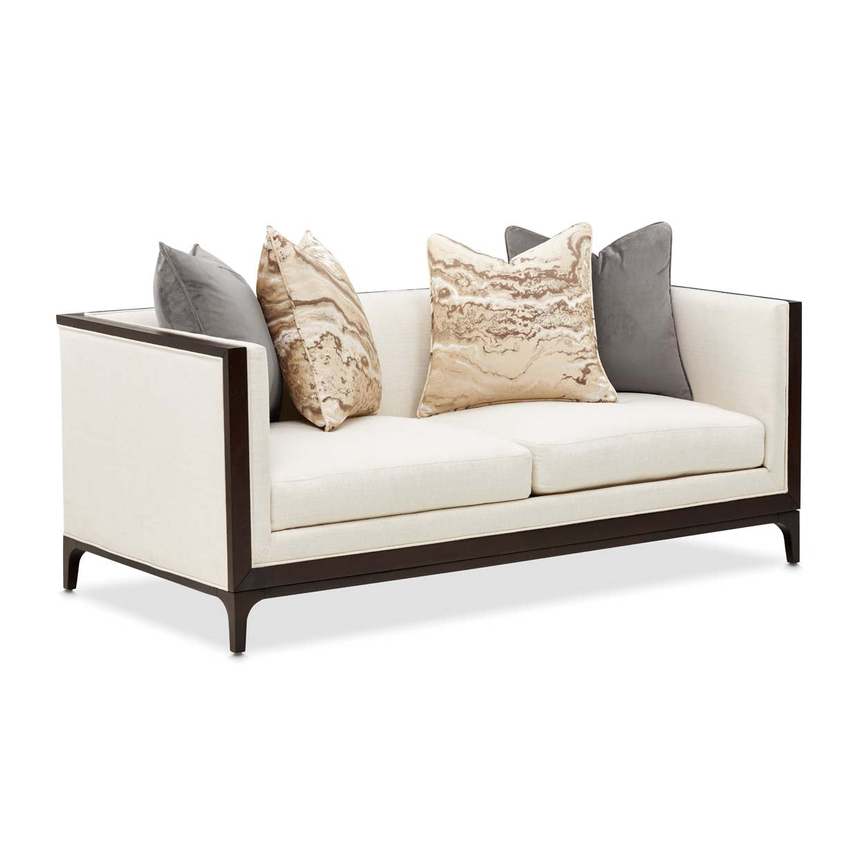 Belmont Place Espresso/Cream Loveseat - Ornate Home
