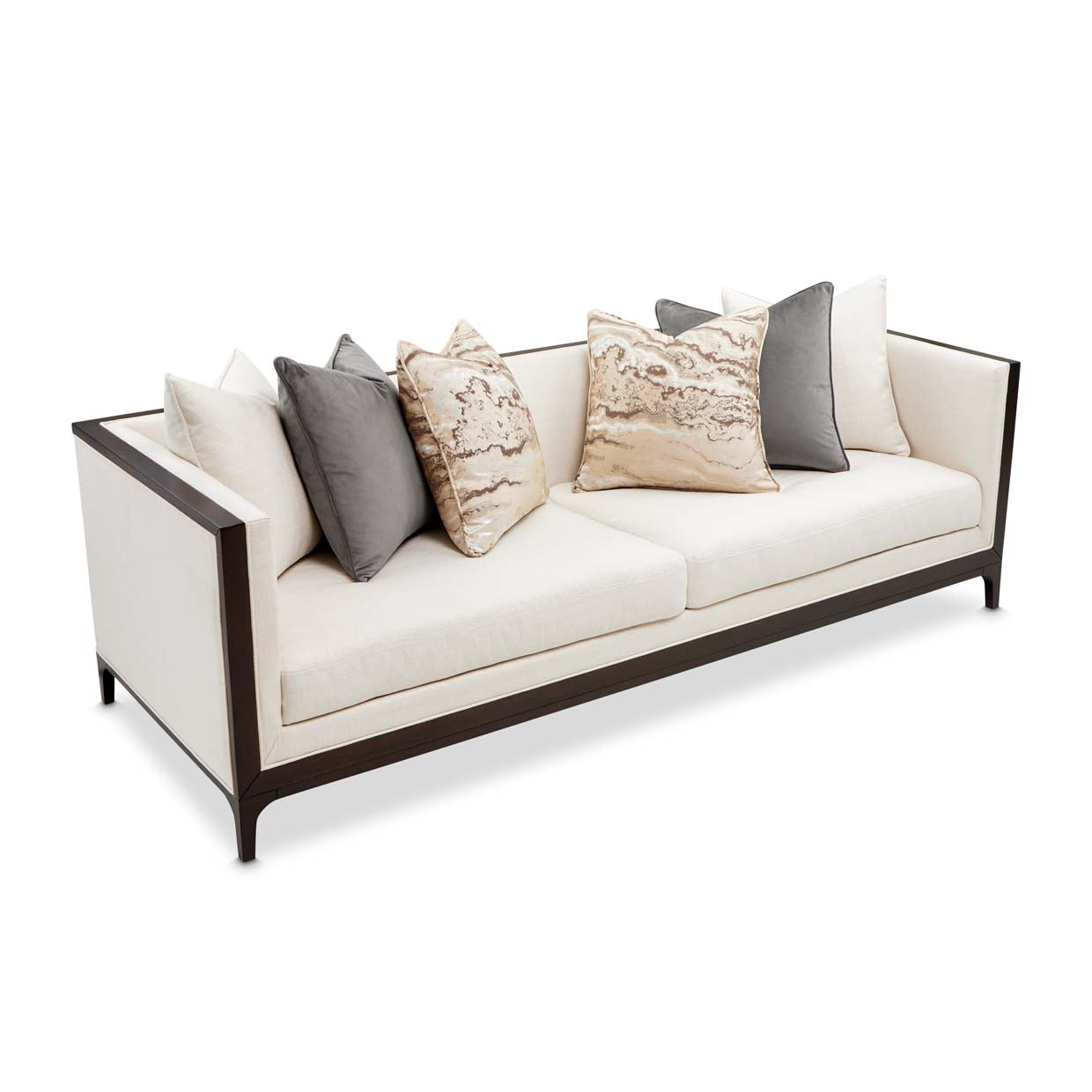 Belmont Place Espresso/Cream Sofa - Ornate Home