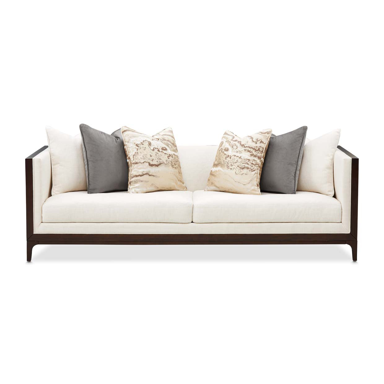 Belmont Place Espresso/Cream Sofa - Ornate Home