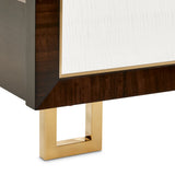 Belmont Place Espresso/Cream Upholstered Bed - Ornate Home