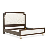 Belmont Place Espresso/Cream Upholstered Bed - Ornate Home