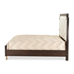 Belmont Place Espresso/Cream Upholstered Bed - Ornate Home