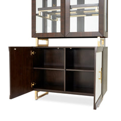 Belmont Place Espresso Display Cabinet - Ornate Home
