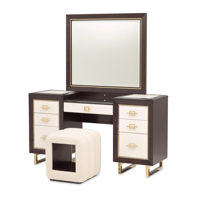 Belmont Place Espresso Vanity with Mirror & Bench - Ornate Home