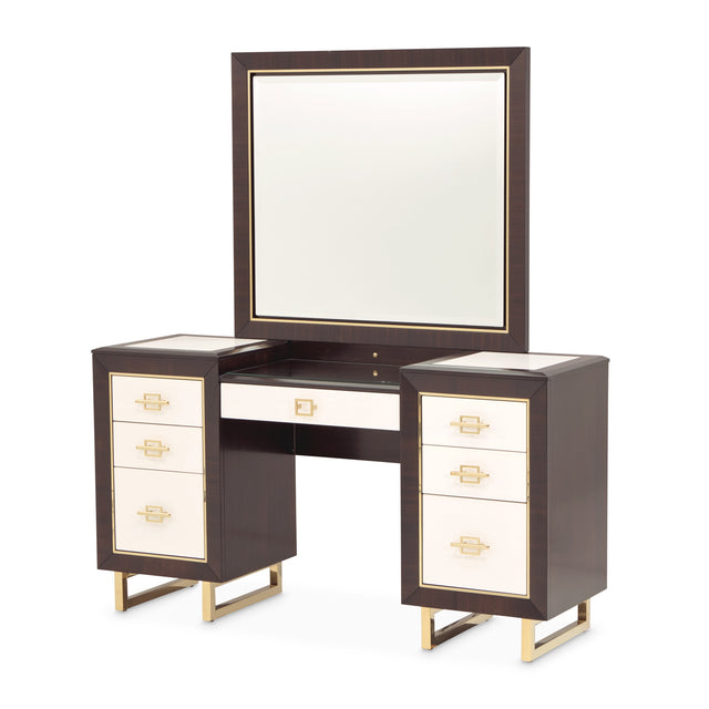 Belmont Place Espresso Vanity with Mirror - Ornate Home
