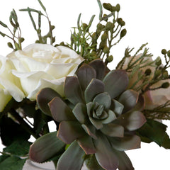 Belmonte Green/White Floral Bouquet & Vase - Ornate Home