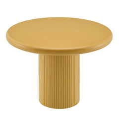Belmonte Mustard 45 Inch Painted Wood Round Pedestal Dining Table - Ornate Home