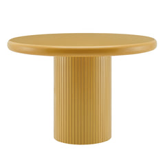 Belmonte Mustard 45 Inch Painted Wood Round Pedestal Dining Table - Ornate Home