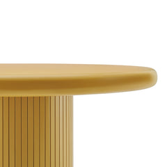 Belmonte Mustard 45 Inch Painted Wood Round Pedestal Dining Table - Ornate Home