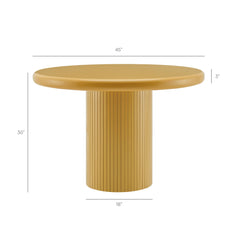 Belmonte Mustard 45 Inch Painted Wood Round Pedestal Dining Table - Ornate Home