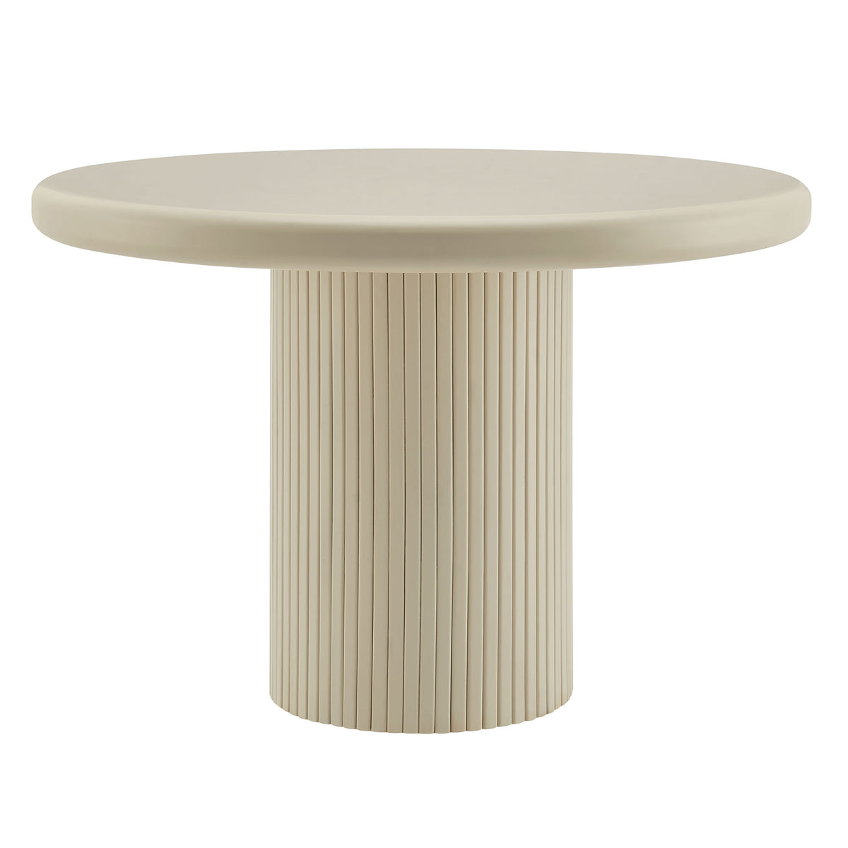 Belmonte Putty 45 Inch Painted Wood Round Pedestal Dining Table - Ornate Home