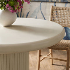 Belmonte Putty 45 Inch Painted Wood Round Pedestal Dining Table - Ornate Home
