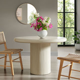Belmonte Putty 45 Inch Painted Wood Round Pedestal Dining Table - Ornate Home