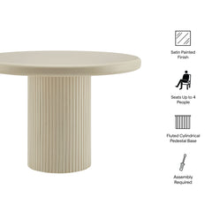Belmonte Putty 45 Inch Painted Wood Round Pedestal Dining Table - Ornate Home