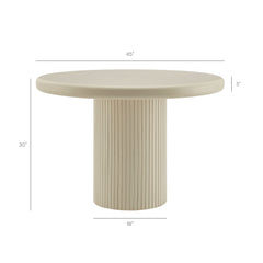 Belmonte Putty 45 Inch Painted Wood Round Pedestal Dining Table - Ornate Home