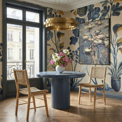 Belmonte Stillwater Blue 45 Inch Painted Wood Round Pedestal Dining Table - Ornate Home