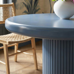 Belmonte Stillwater Blue 45 Inch Painted Wood Round Pedestal Dining Table - Ornate Home