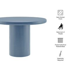 Belmonte Stillwater Blue 45 Inch Painted Wood Round Pedestal Dining Table - Ornate Home