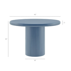 Belmonte Stillwater Blue 45 Inch Painted Wood Round Pedestal Dining Table - Ornate Home
