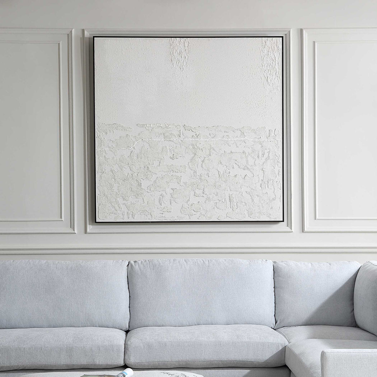 Below The Surface White Abstract Art - Ornate Home