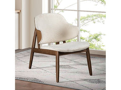Belp Walnut/Beige Accent Chair - Ornate Home