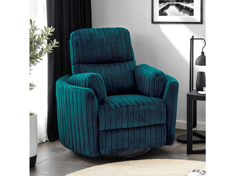 Belper Dark Teal Power Glider Recliner w/ Swivel - Ornate Home