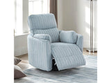Belper Sky Blue Power Glider Recliner w/ Swivel - Ornate Home