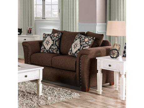 Belsize Chocolate/Tan Loveseat - Ornate Home