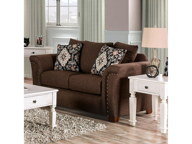 Belsize Chocolate/Tan Loveseat - Ornate Home