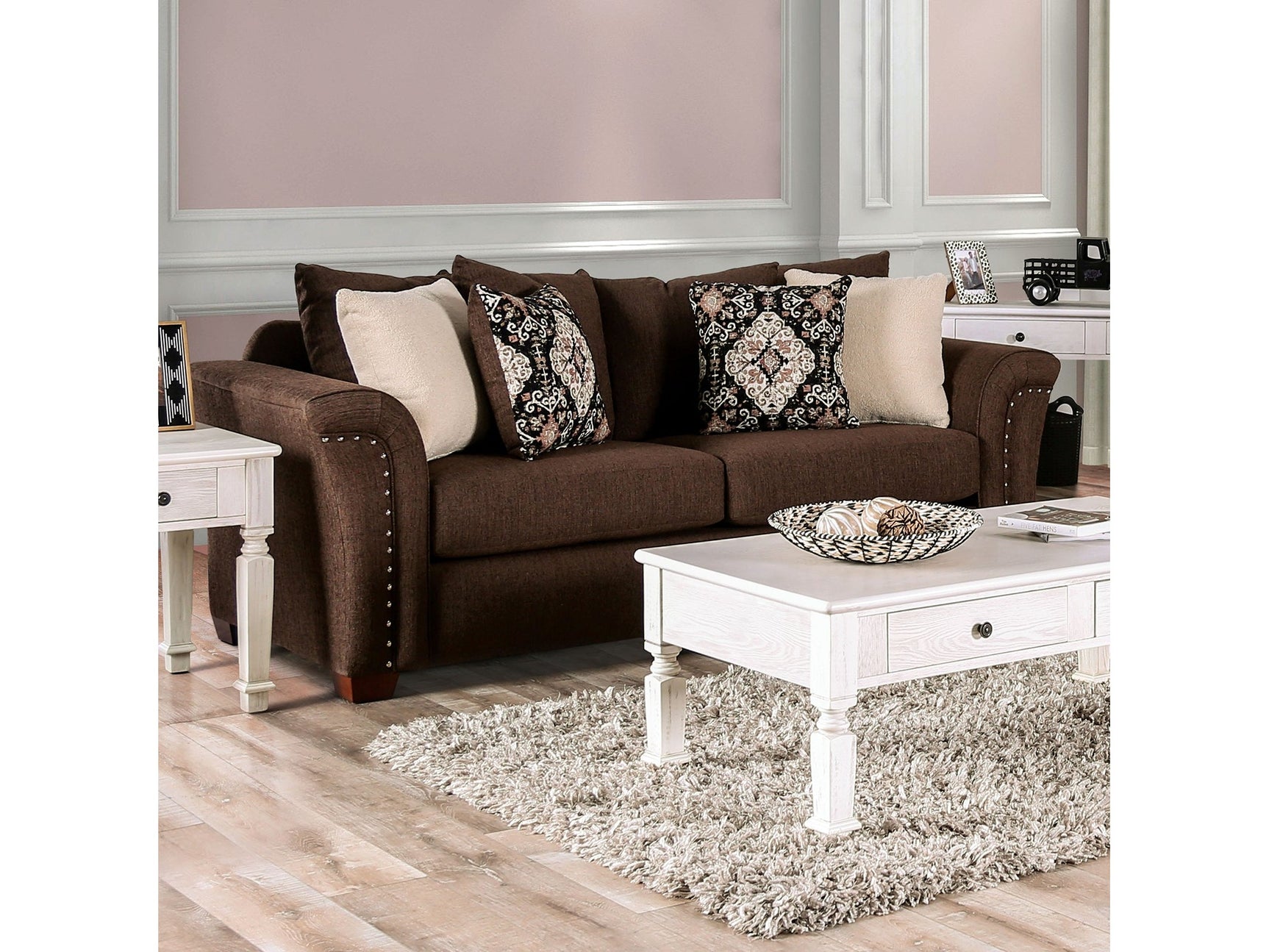 Belsize Chocolate/Tan Sofa - Ornate Home