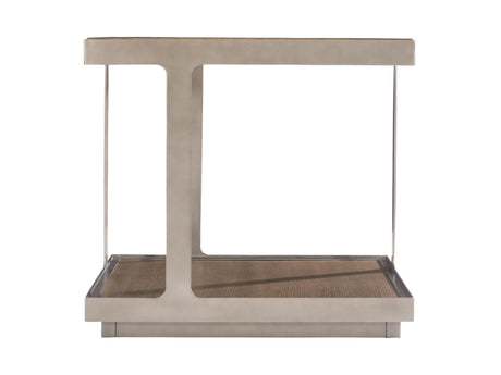 Belvedere Antiqued Pewter/Portobello Side Table - Ornate Home