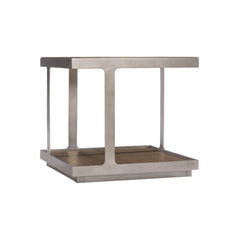 Belvedere Antiqued Pewter/Portobello Side Table - Ornate Home